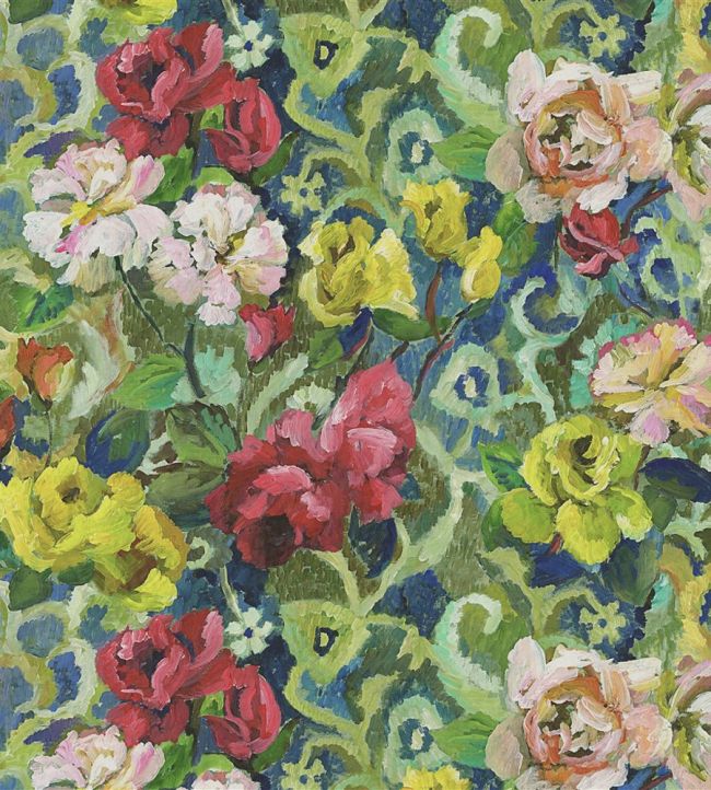 Tapestry Flower Fabric by Designers Guild Vintage Green