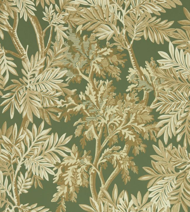 Tapestry Trees Wallpaper by Sanderson Woodland Green