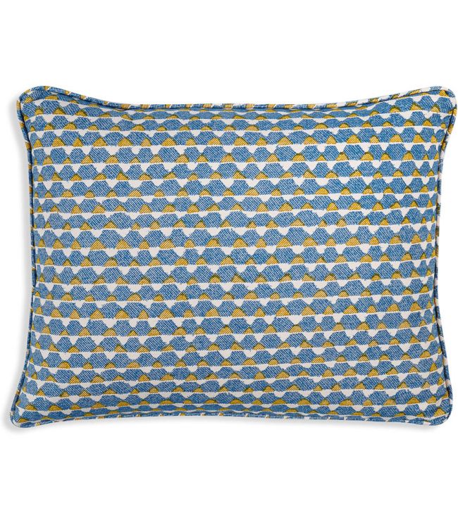 Tara Cushion 43 x 35cm by Fermoie Blue and Yellow