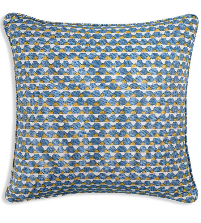 Tara Cushion 43 x 43cm by Fermoie Blue and Yellow