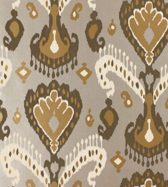 Tashkent Ikat Wallpaper by Schumacher Silver