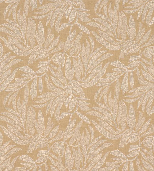 Tayrona Palm Mosaic Fabric by Schumacher Playa Dorada Sand