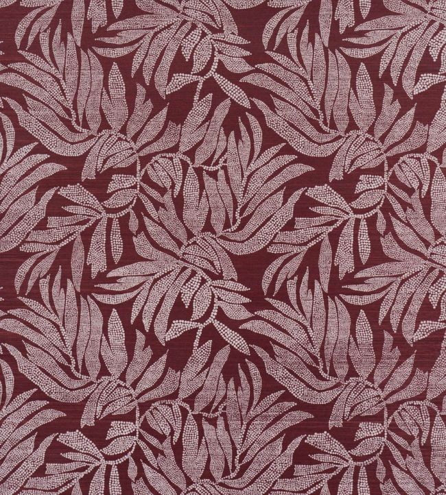 Tayrona Palm Mosaic Sisal Wallpaper by Schumacher Coconut Latte