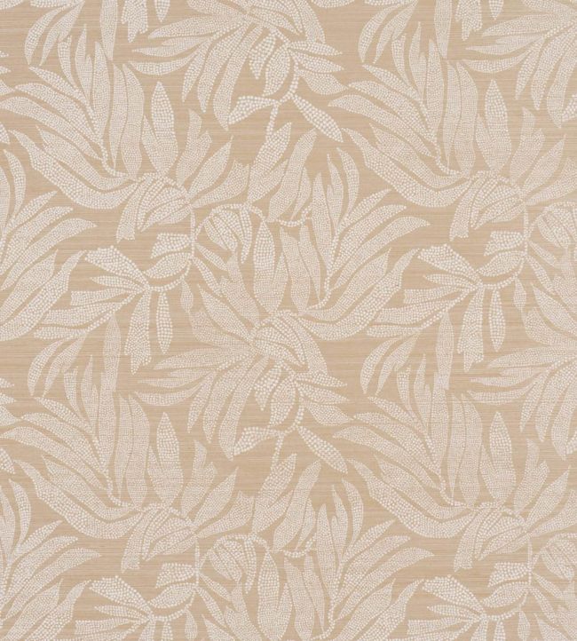 Tayrona Palm Mosaic Sisal Wallpaper by Schumacher Playa Dorada Sand