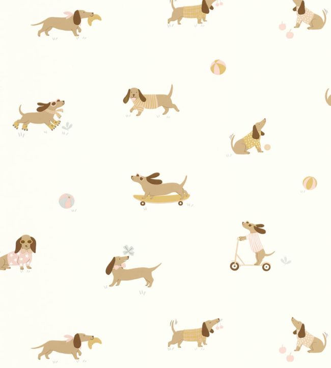 Teckel Wallpaper by Caselio Rose vert
