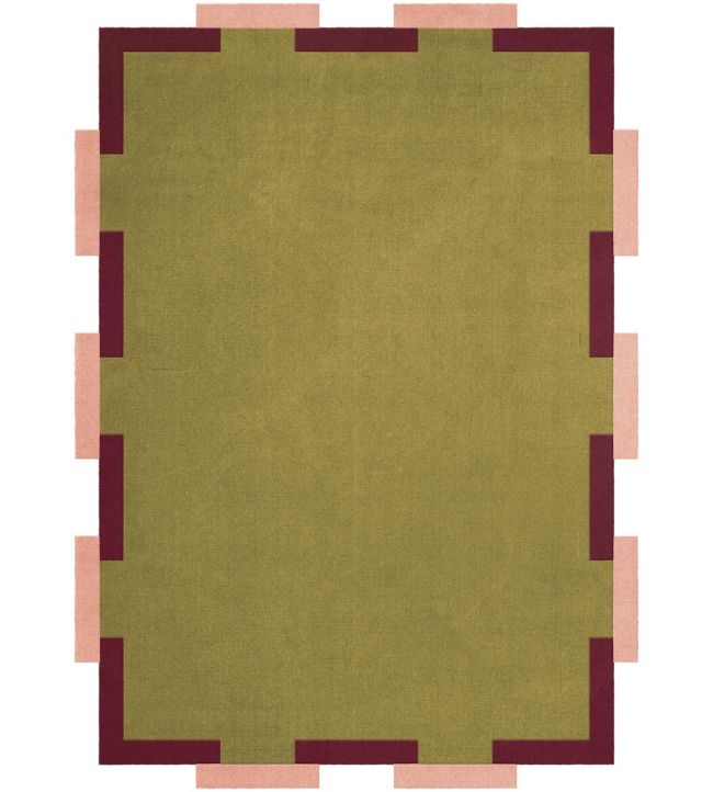 Layered Tekla Fregio rug Olive Blush TKFEOL180270 Olive Blush