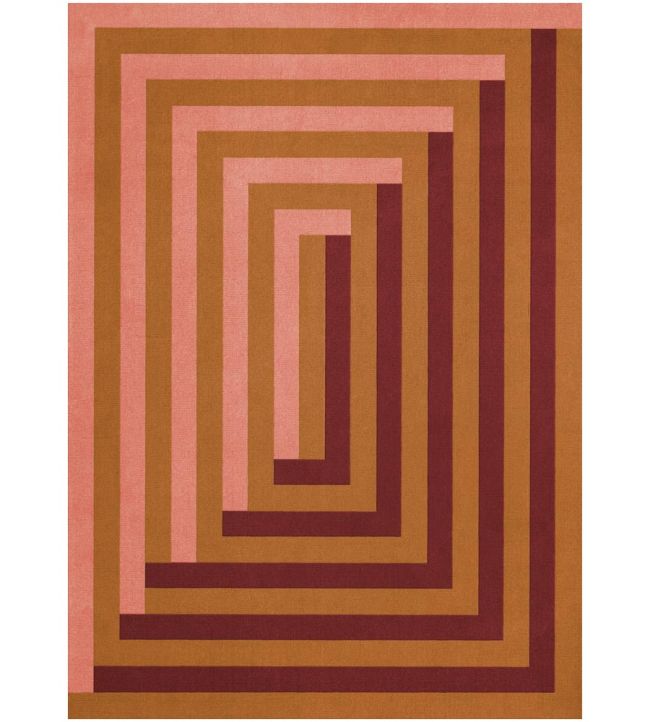 Layered Tekla Labyrinth rug Coral Pink TKLACO180270 Coral Pink