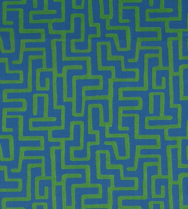 Terrace Lane Fabric by Thibaut Blue and Green