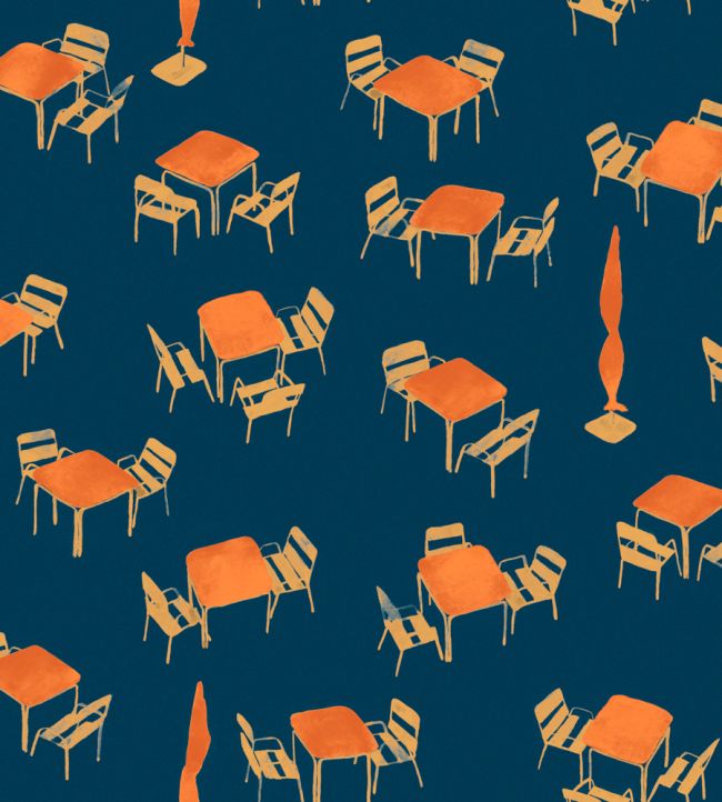 Terraceo Wallpaper by Tres Tintas Blue