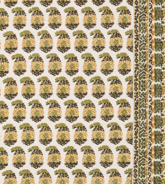 Terry Fabric by Schumacher Ochre & Green