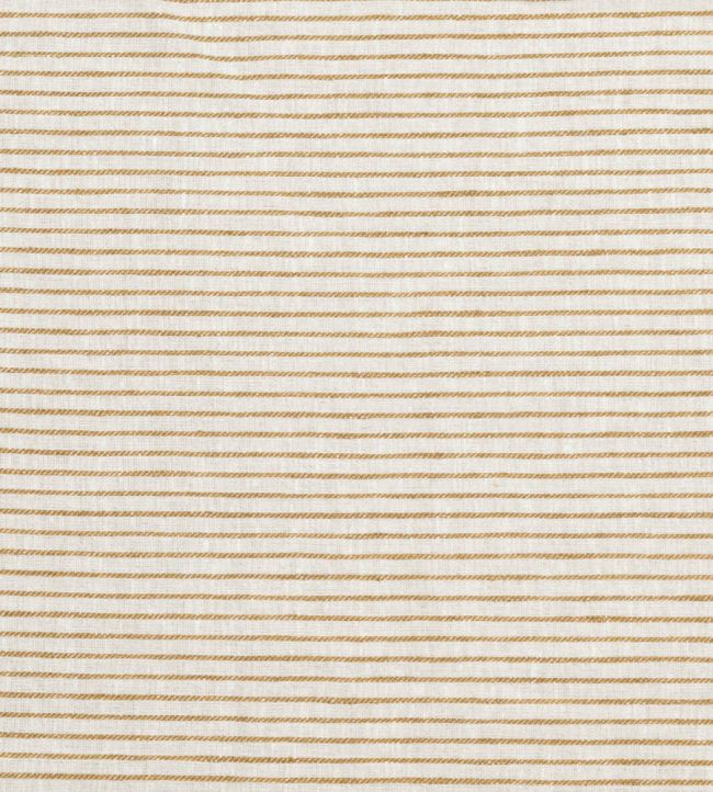 Textured Stripe Linen Fabric by Volga Linen Old Gold/Natural