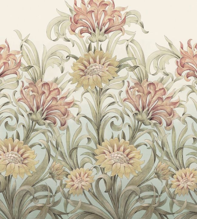The Flower Ballet Mural by Casadeco Vert Feuille