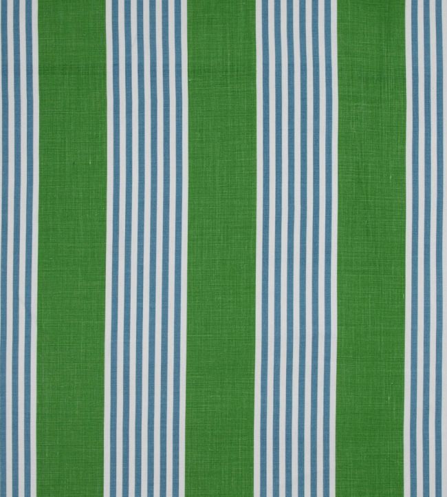 The Hudson Stripe Fabric by Christopher Farr Cloth Green