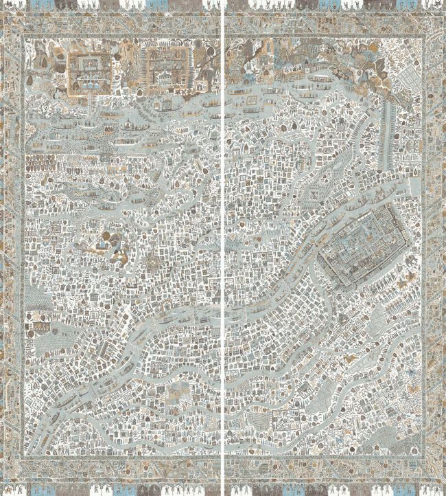 The Map Maxi Mural by Lewis & Wood Aqua Vita
