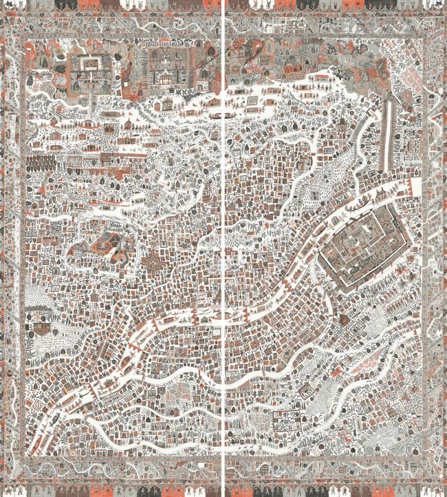 The Map Maxi Mural by Lewis & Wood Satsuma Soot