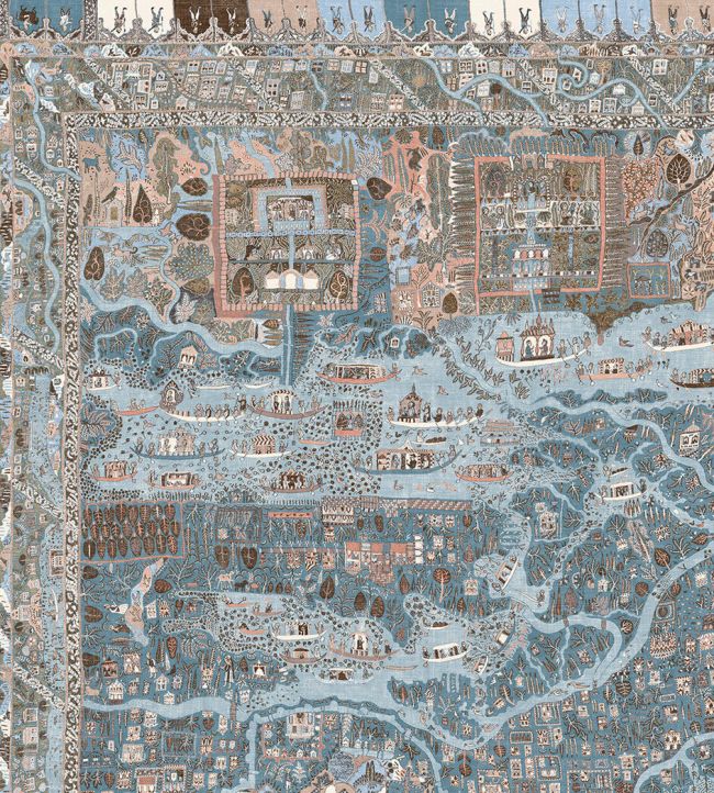 The Map Mini Mural by Lewis & Wood Blue Almond