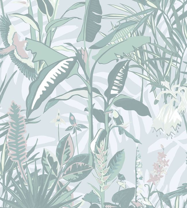 The Tropics Wallpaper by Brand McKenzie Mint Green