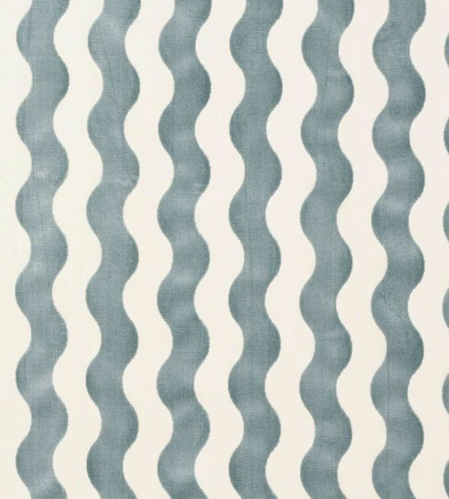 The Wave Velvet Fabric by Schumacher Sky