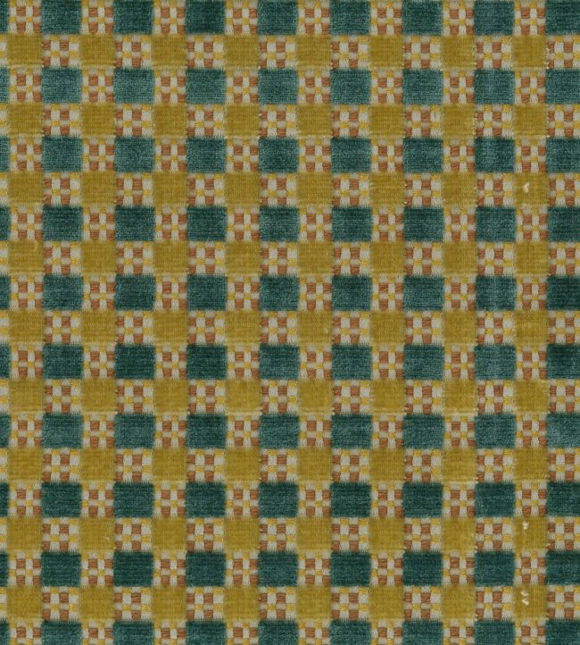 Theodora Fabric by Nina Campbell Teal/Gold