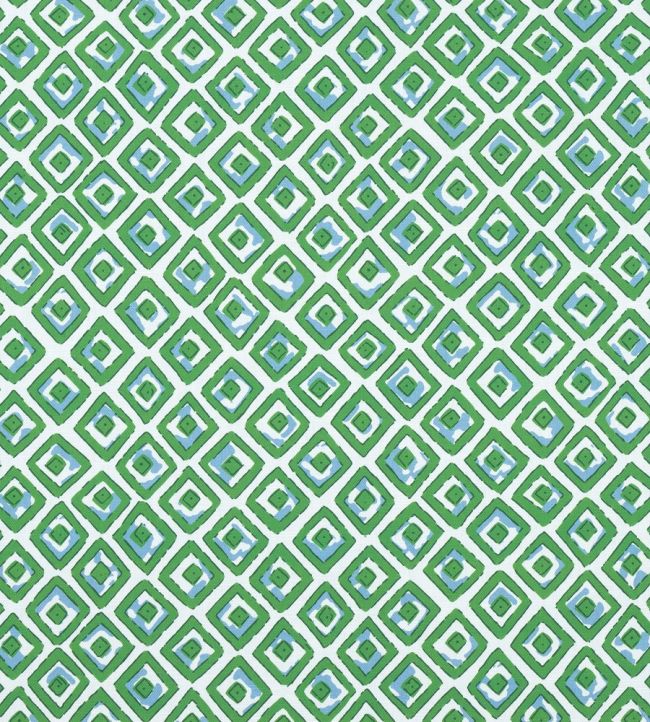 Indian Diamond Fabric by Thibaut Green