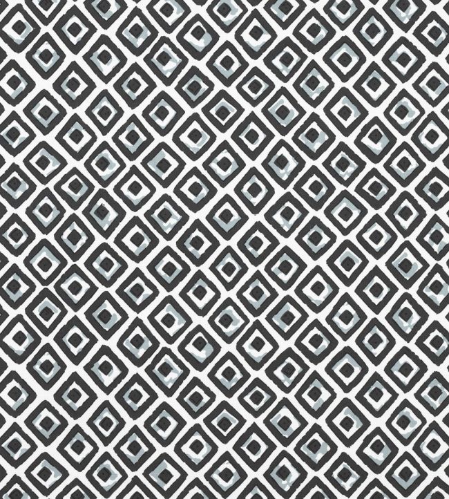Indian Diamond Fabric by Thibaut Black