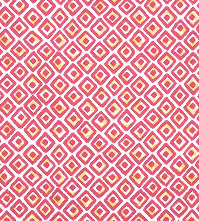 Indian Diamond Fabric by Thibaut Pink