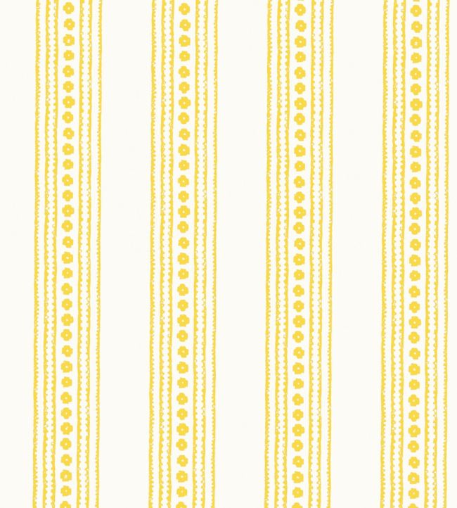 New Haven Stripe Wallpaper by Thibaut Yellow