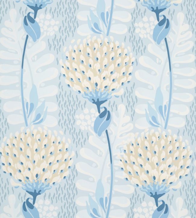 Tiverton Wallpaper by Thibaut Spa Blue
