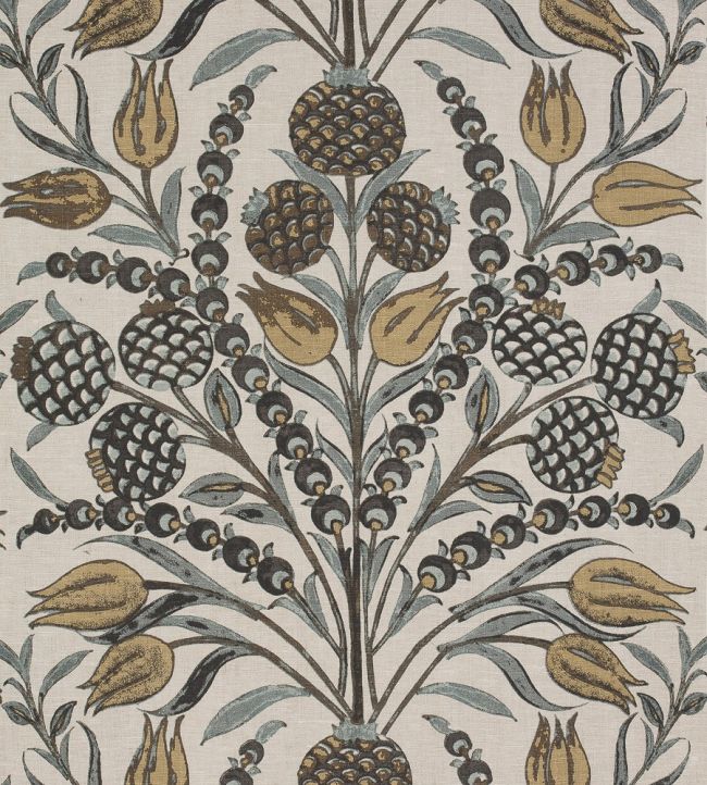 Corneila Fabric by Thibaut Grey/Gold