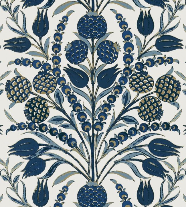 Corneila Wallpaper by Thibaut Navy