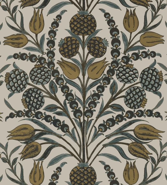 Corneila Wallpaper by Thibaut Grey/Gold