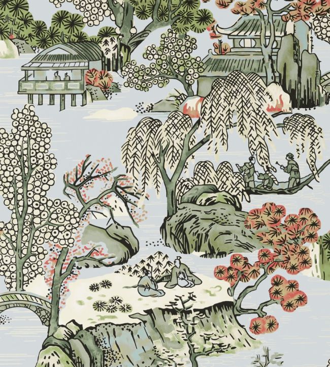 Asian Scenic Wallpaper by Thibaut Robin's Egg