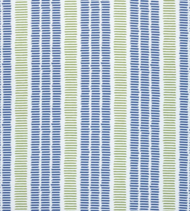 Topsail Stripe Fabric by Thibaut Royal and Green Apple