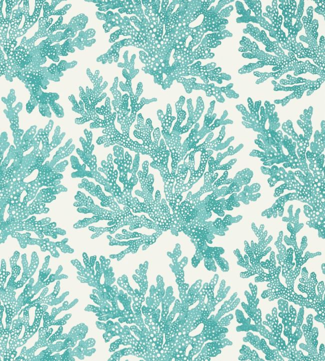 Marine Coral Wallpaper by Thibaut Turquoise