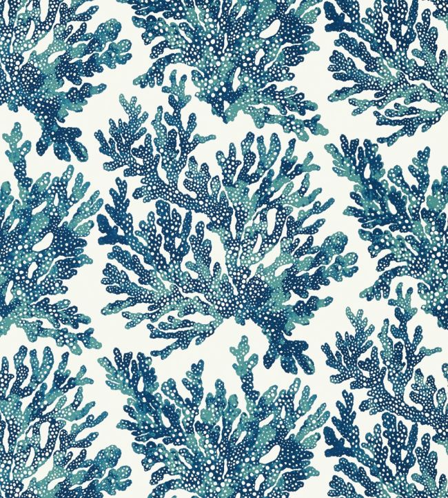 Marine Coral Wallpaper by Thibaut Navy