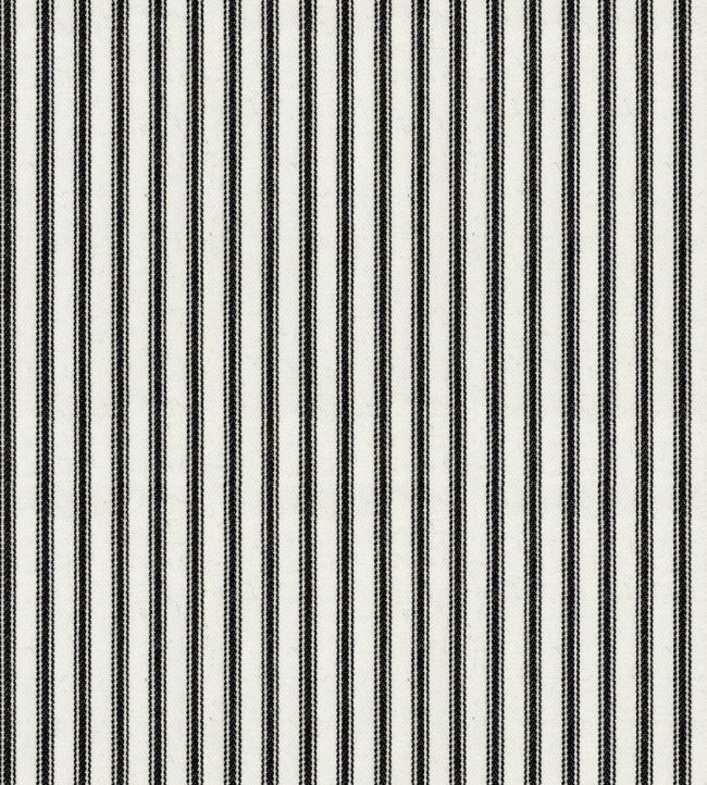 Ticking Stripe 1 Fabric by Ian Mankin Black
