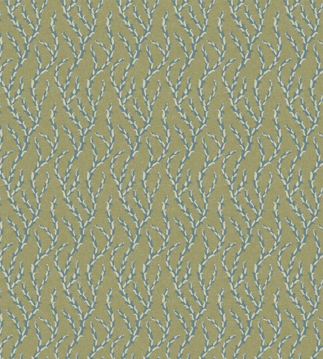 Tiddle Wallpaper by Josephine Munsey Olive and Blue