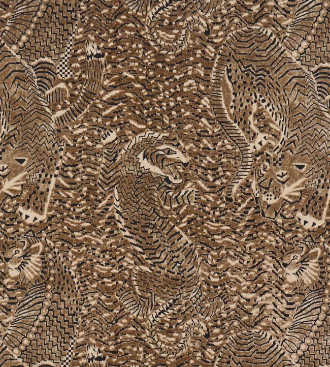 Tigress Velvet Fabric by Schumacher Champagne