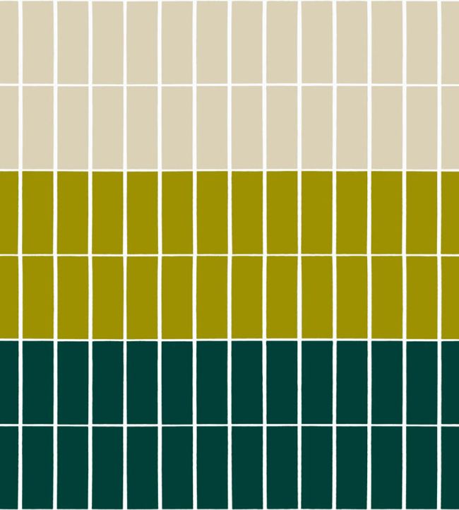 Tiiliskivi Wallpaper by Marimekko Olive/Green