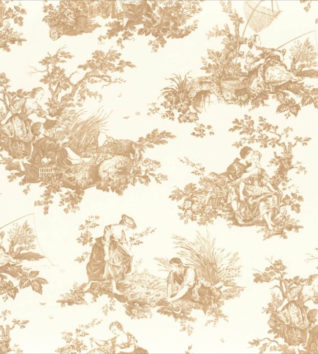 Tissu Scene D'ete Fabric by Camengo Camel