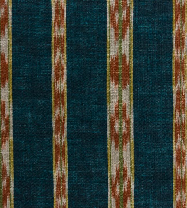 Ikat Stripe Fabric by Titley and Marr Turquoise