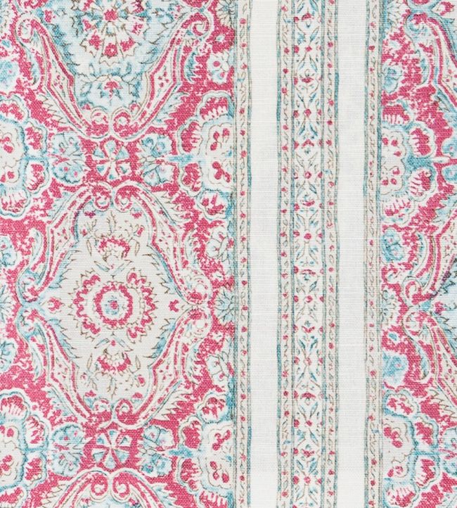 Pedana Stripe Fabric by Titley and Marr Aqua&Rose