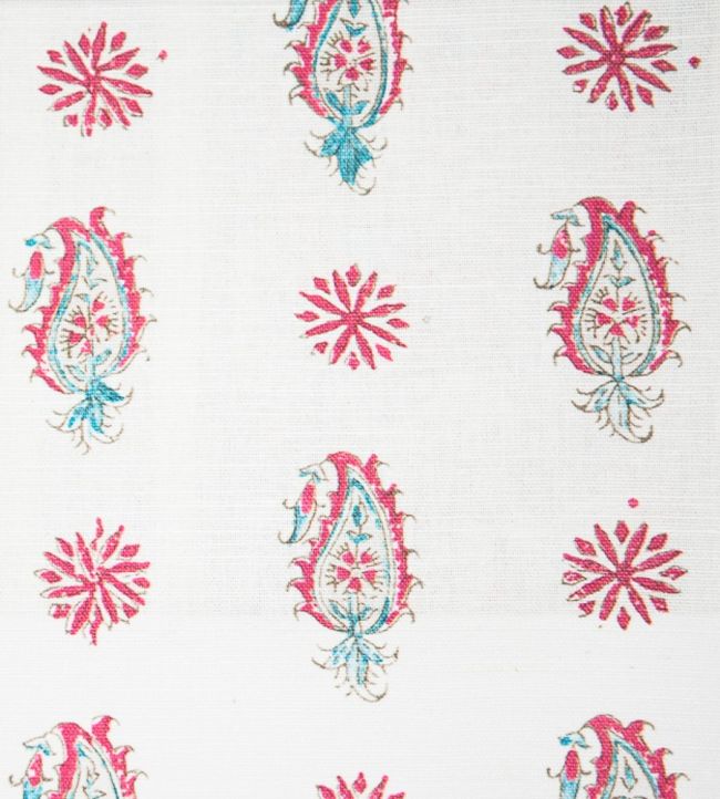 Persian Paisley Fabric by Titley and Marr Aqua&Rose