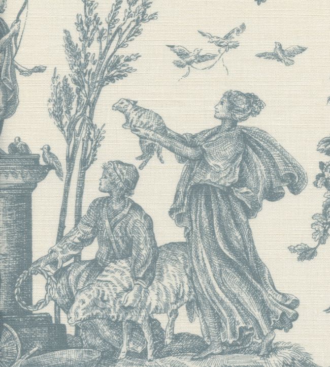 Toile Baptiste Fabric by Lewis & Wood Celeste