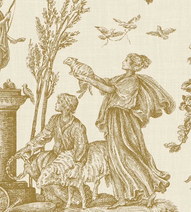 Toile Baptiste Wallpaper by Lewis & Wood Dijon