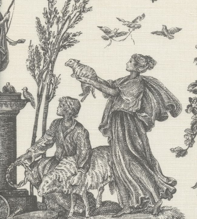 Toile Baptiste Fabric by Lewis & Wood Douce Noir