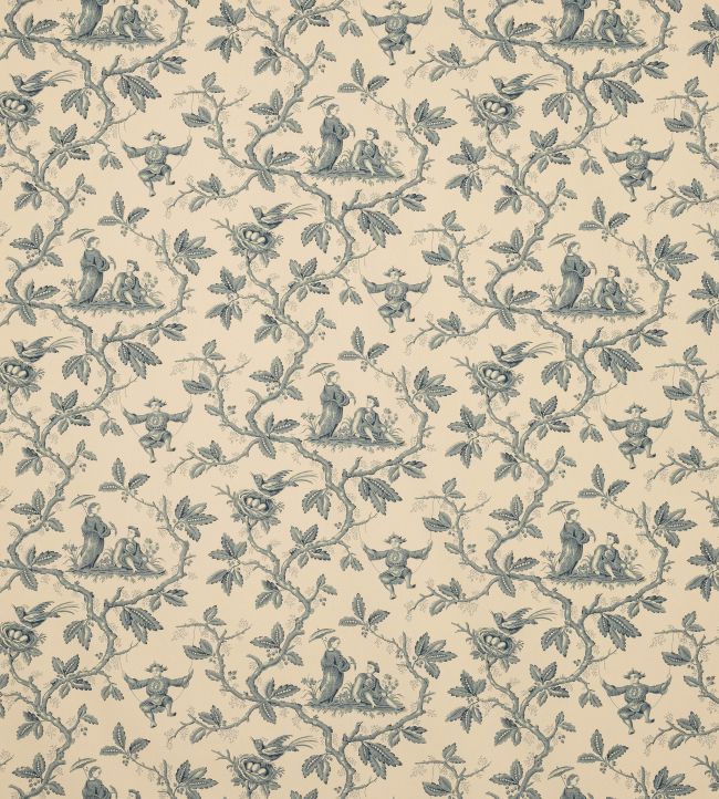 Toile Chinoise Fabric by Colefax and Fowler Blue