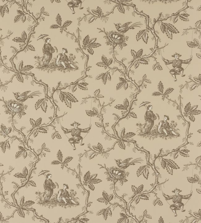 Toile Chinoise Wallpaper by Colefax and Fowler Charcoal