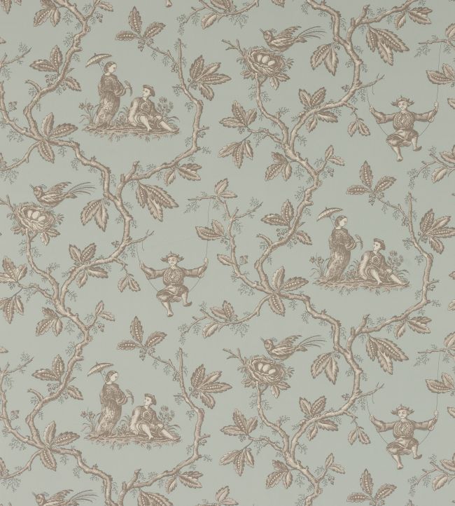 Toile Chinoise Wallpaper by Colefax and Fowler Old Blue