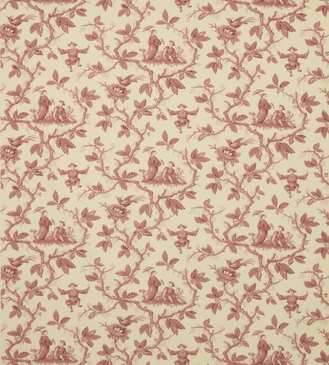 Toile Chinoise Fabric by Colefax and Fowler Pink